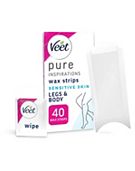 Veet Pure Cold Wax Strips Legs & Body For Sensitive Skin - 40s