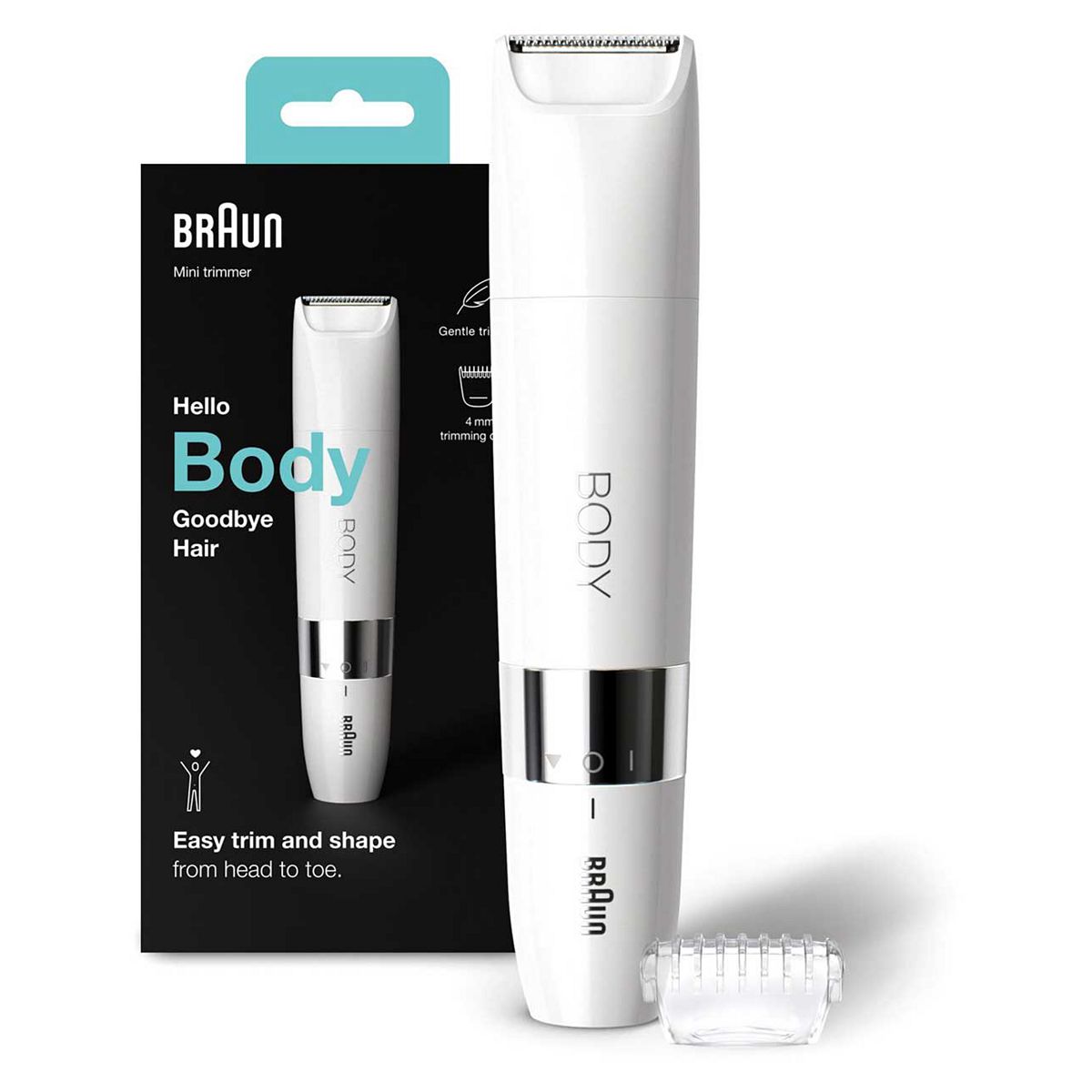 Braun Body Mini Trimmer Bs1000, Electric Hair Removal For Women And Men