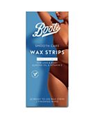 Boots Smooth Care Wax Strips Sensitive Legs & Body 20pk + Perfect Finishing Wipes 2pk