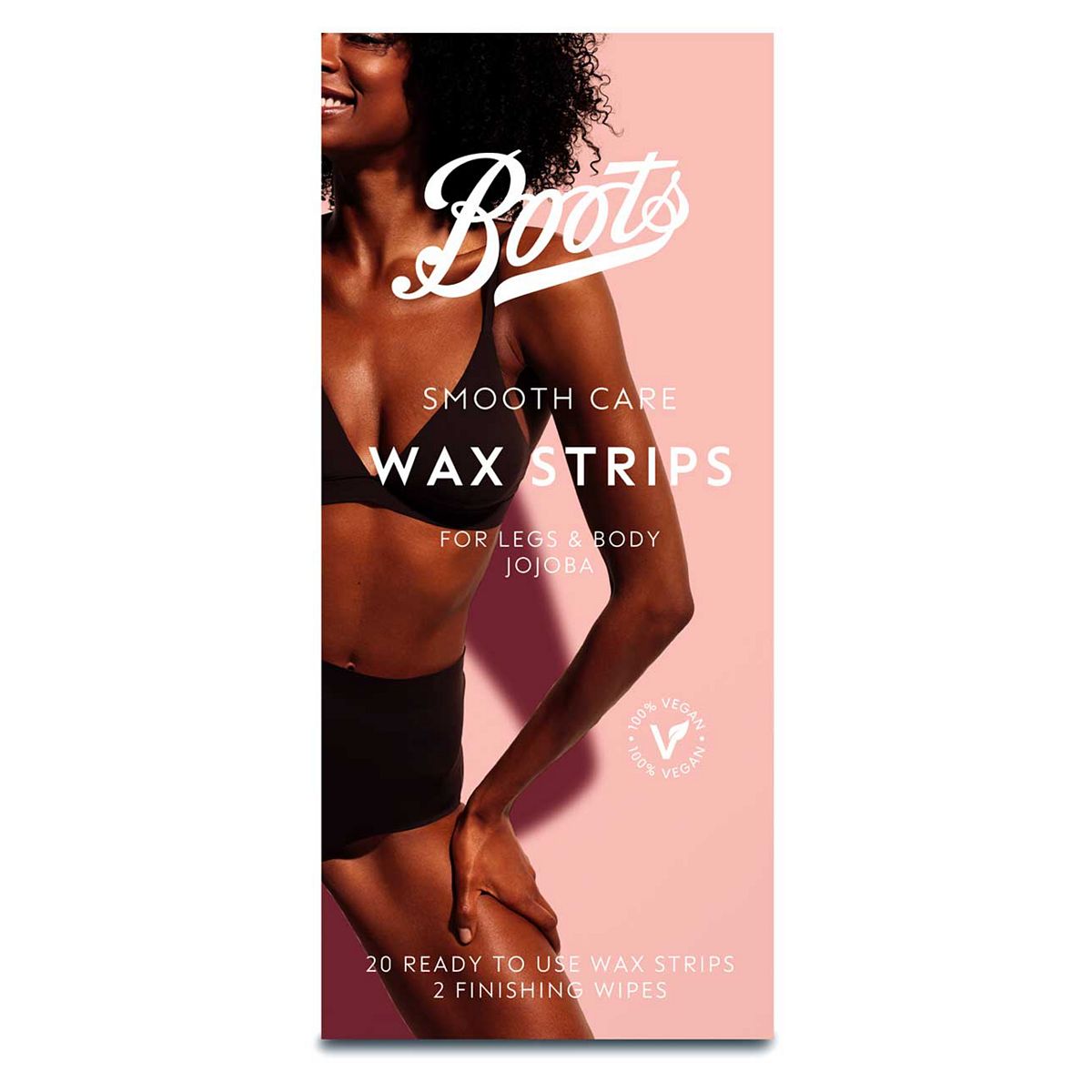 Boots Smooth Care Wax Strips Normal Legs & Body 20Pk + Perfect Finishing Wipes 2Pk