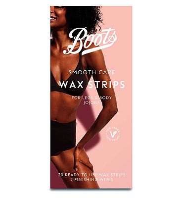 Boots Smooth Care Wax Strips Normal Legs & Body 20pk + Perfect Finishing Wipes 2pk