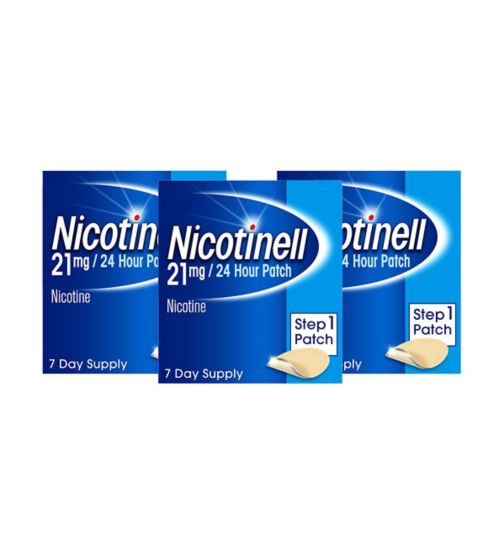 Nicotinell Nicotine Patch Step 1, 21 mg 24 hour 7 patches;Nicotinell Nicotine Patch Stop Smoking Aid Step 1, 21 mg 24 hour 7 patches;Nicotinell Nicotine Patches - 1, 21mg 24 Hour 7 patches x 3 Bundle