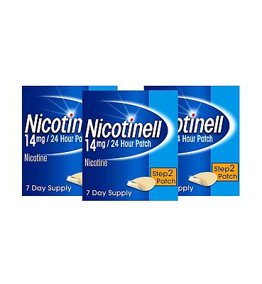 Nicotinell Nicotine Patches Step 2 14 Mg 24 Hour 7 Patches X 3 Bundle