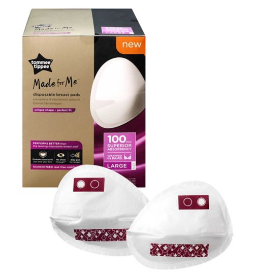 Tommee Tippee Made for Me Daily Disposable Breast Pads, Pack of 100 - Large