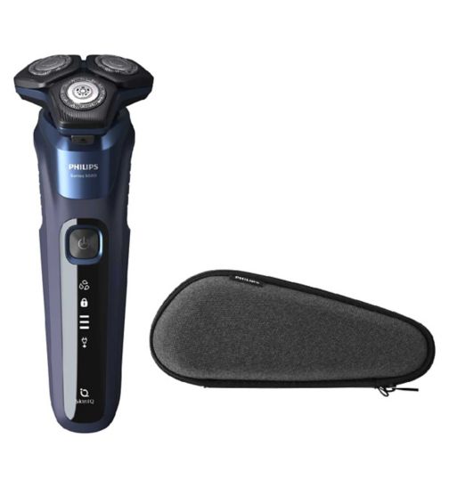 Philips Series 5000 Wet & Dry Electric Shaver with Pouch, Midnight Blue - S5585/30