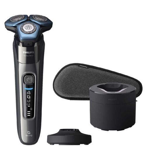 Philips Series 7000 Wet & Dry Electric Shaver with Charging Station, Cleaning Pod, Pouch - S7788/55
