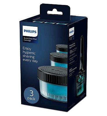 Philips Wet & Dry Electric Shaver Quick Clean Pod Refill Cartridges, 3 pack  CC13/50