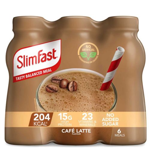SlimFast Café Latte Shake 6 x 325ml (1.95L);SlimFast Milkshake Café Latte 6 x 325ml (1.95L);Slimfast Café Latte Milkshake bundle - 18 shakes