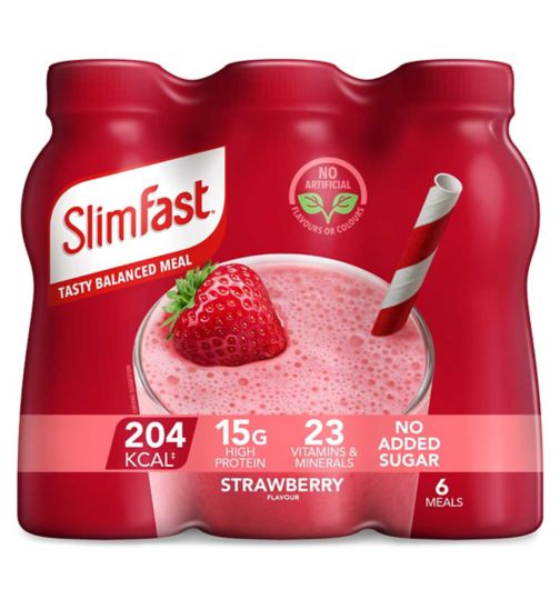 SlimFast Milkshake Strawberry 6 x 325ml (1.95L);SlimFast Summer Strawberry Shakes 6 x 325ml (1.95L);Slimfast Strawberry Milkshake bundle - 18 shakes