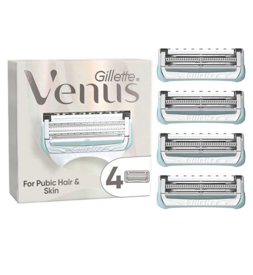 Venus For Pubic Hair & Skin Women's Razor Blades, 4 pack