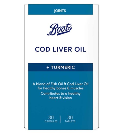 Boots Cod Liver Oil + Turmeric, 30 Capsules + 30 Tablets