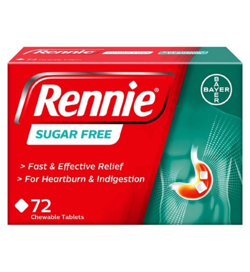 Rennie Sugar Free Flavour - 72 Chewable Tablets