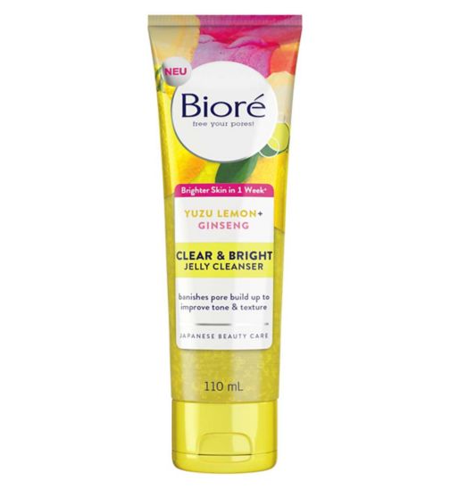 Bioré Clear & Bright Yuzu Lemon and Ginseng Jelly Cleanser Face Wash 110ml for Dull Uneven Skin