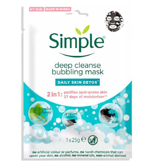 Simple Daily Skin Detox Bubbling Deep Cleanse Sheet Mask 1 pc
