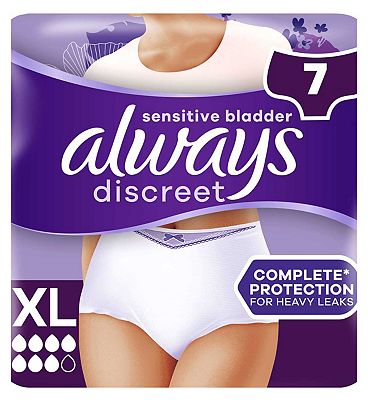 Always Discreet Underwear Incontinence Pants Plus Extra Large (Xl) X 7
