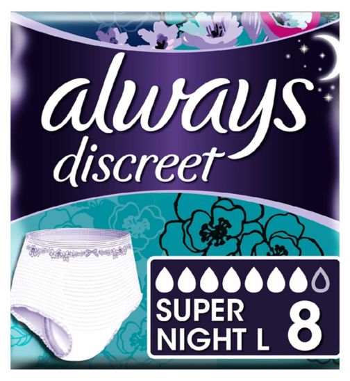 Always Discreet Heavy Pants Super Night (7 Drop) Large x 8