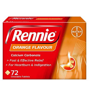 Rennie Orange Flavour - 72 Chewable Tablets