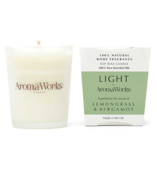 AromaWorks London Light Range - Lemongrass & Bergamot 10cl Candle