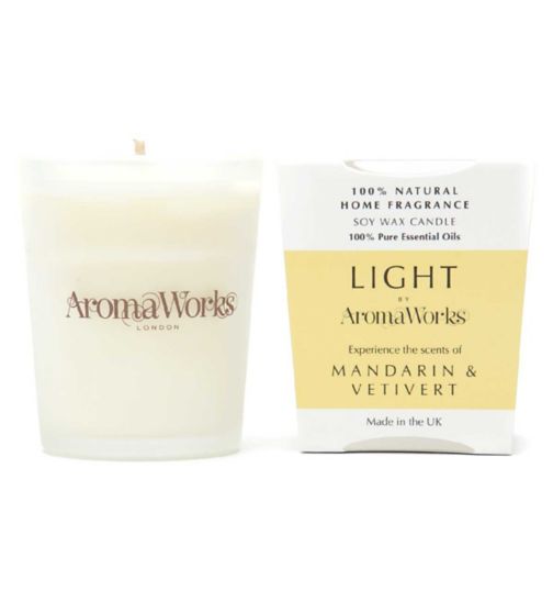 AromaWorks London Light Range - Mandarin & Vetivert 10cl Candle