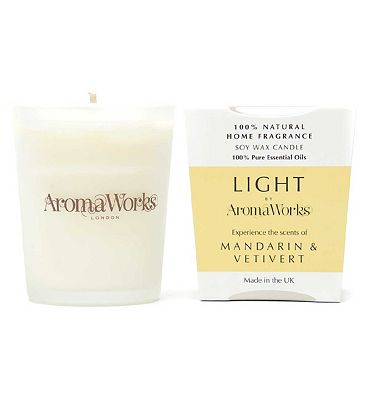 AromaWorks London Light Range - Mandarin & Vetivert 10cl Candle