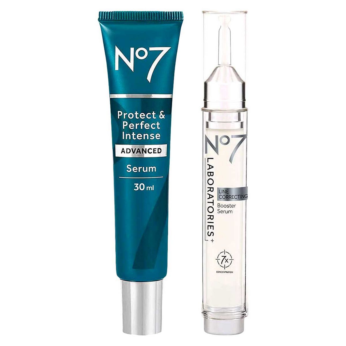 No7 Laboratories Line Correcting Booster Serum & Protect Perfect Intense Advanced 30Ml Bundle