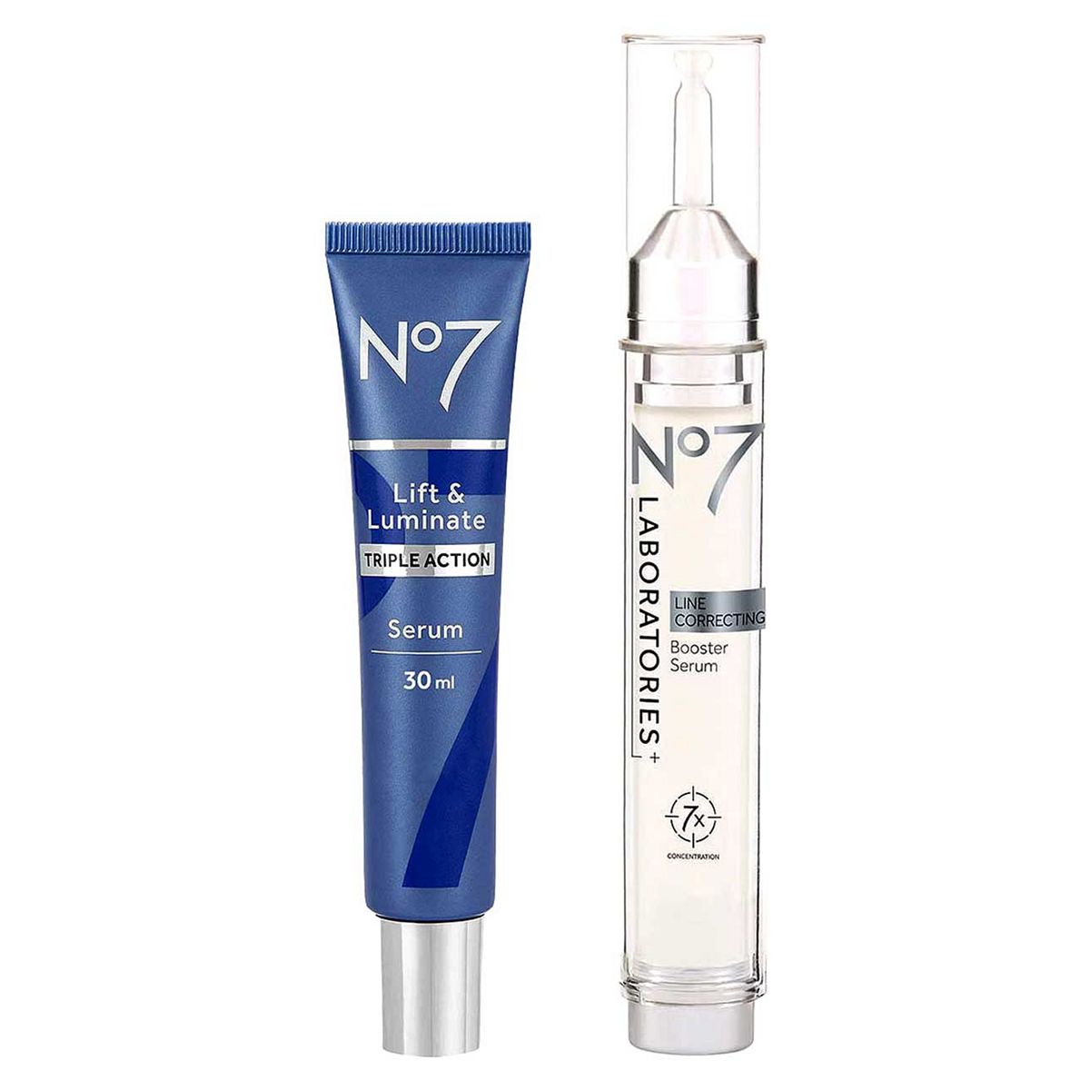 No7 Laboratories Line Correcting Booster Serum & Lift Luminate Triple Action 30Ml Bundle