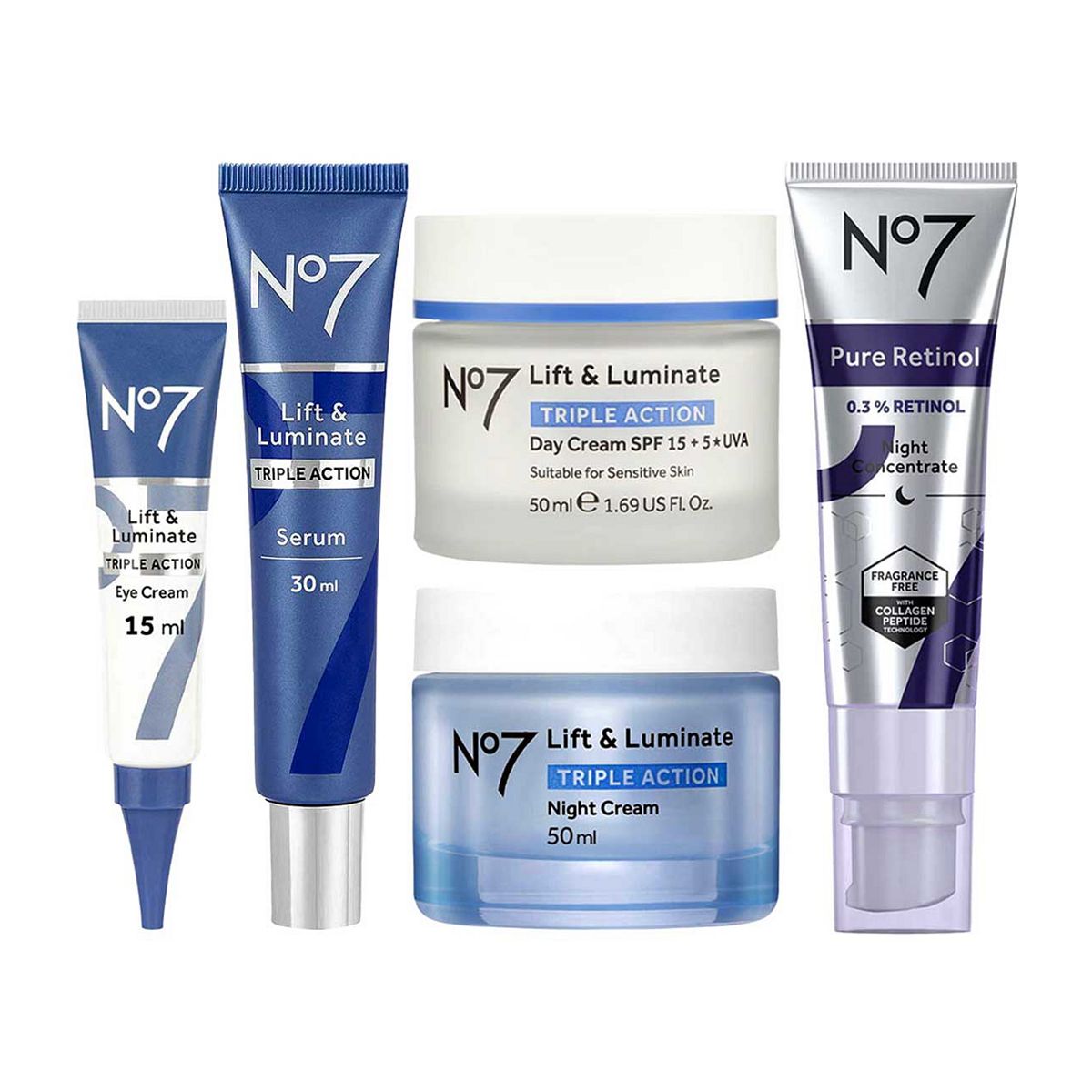 No7 Lift & Luminate Triple Action Complete Retinol Regime
