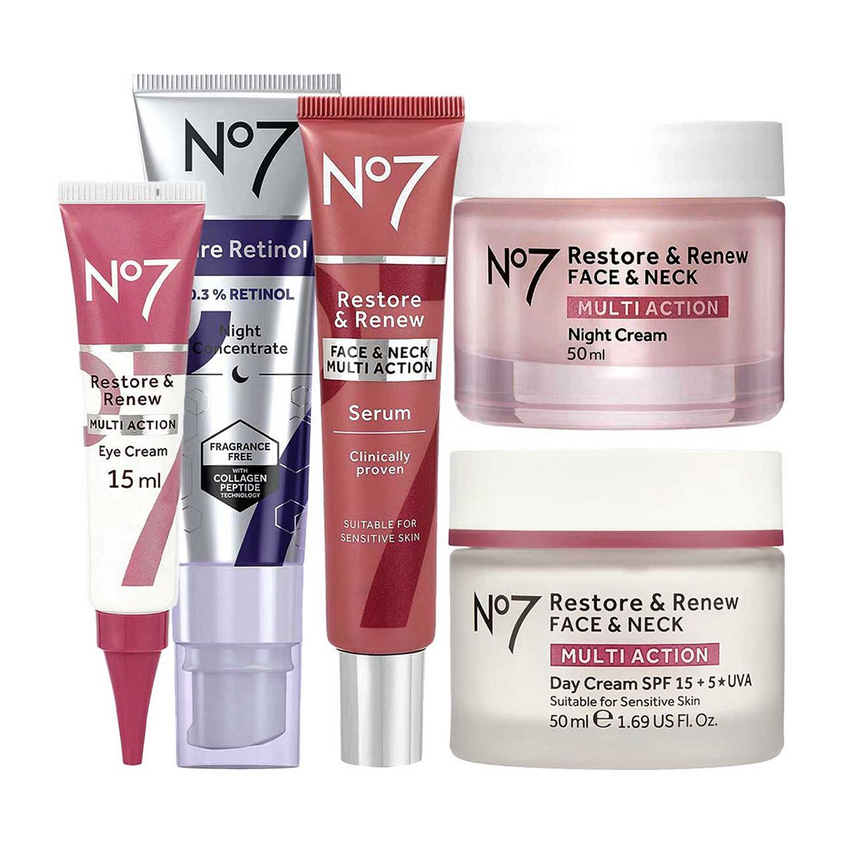 No7 Restore & Renew Multi Action Complete Retinol Regime