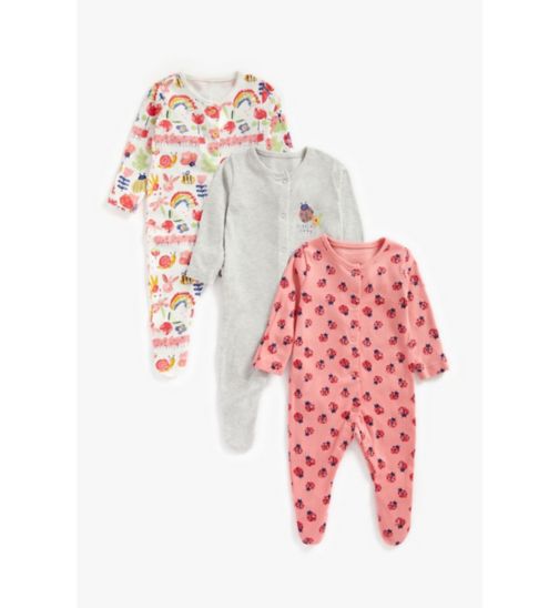 Baby Girl 3 Pack Sleepsuits
