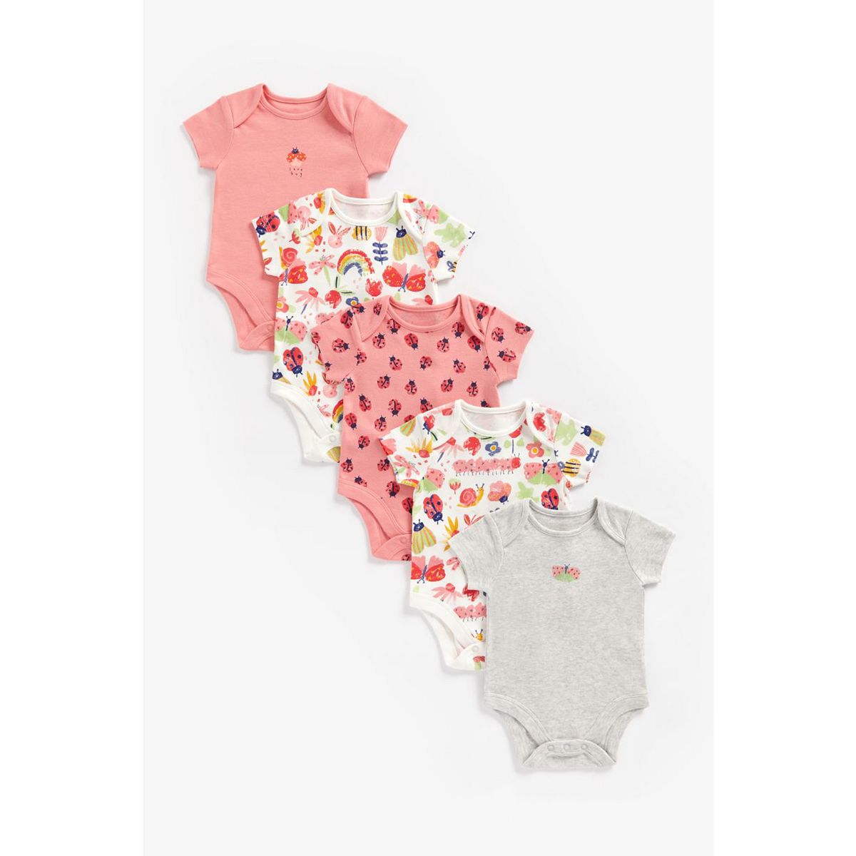Mothercare Baby Girl 5 Pack Bodysuits Multicolor