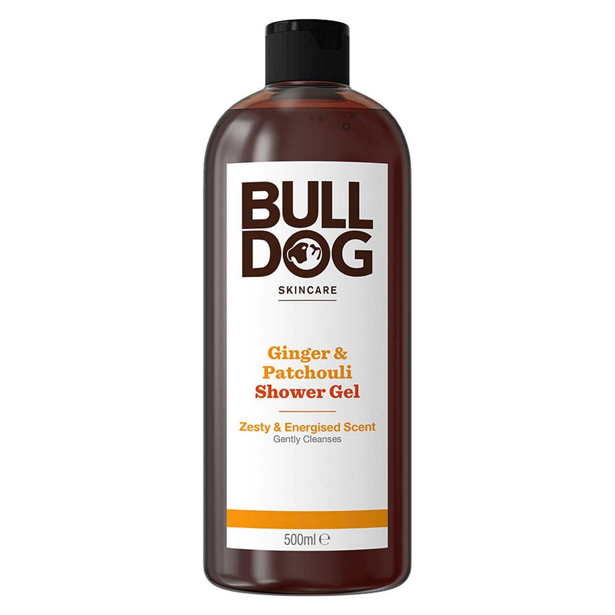 Bulldog Skincare Ginger & Patchouli Shower Gel For Men, Refreshing Men's Body Wash, 500 ml, 500ml