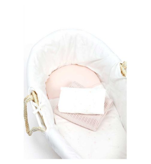 Mothercare Moses Basket Bedding Starter Set - Pink