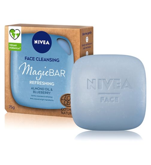 NIVEA MagicBAR Refreshing Vegan Face Cleansing Bar Almond Oil 75g