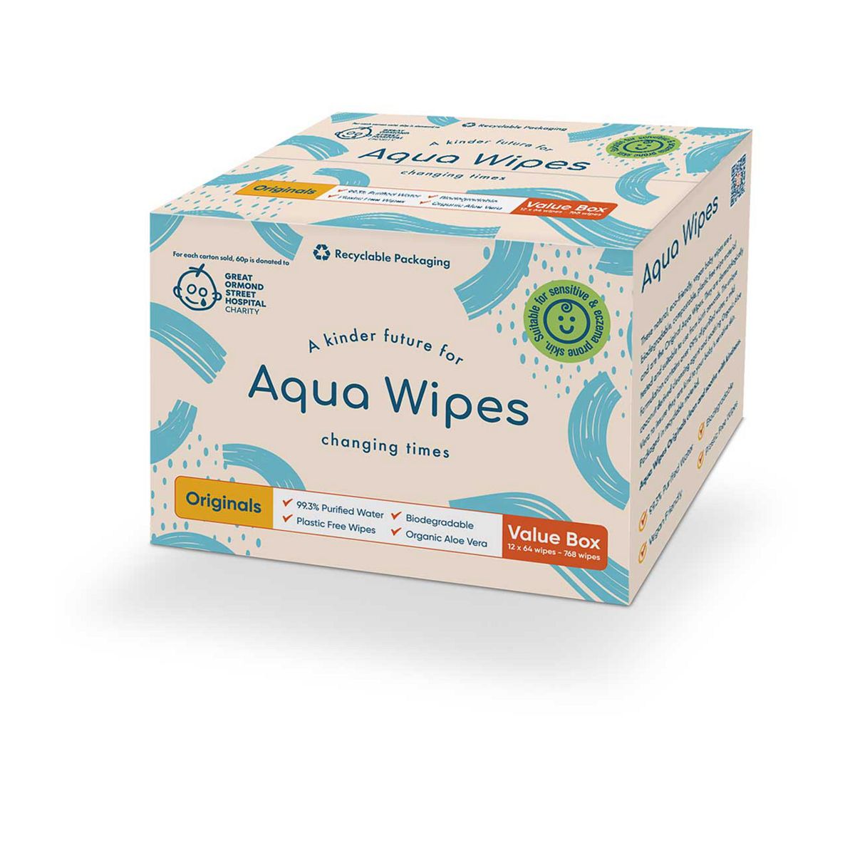 Aqua Wipes Value Carton 12X 64 Pack