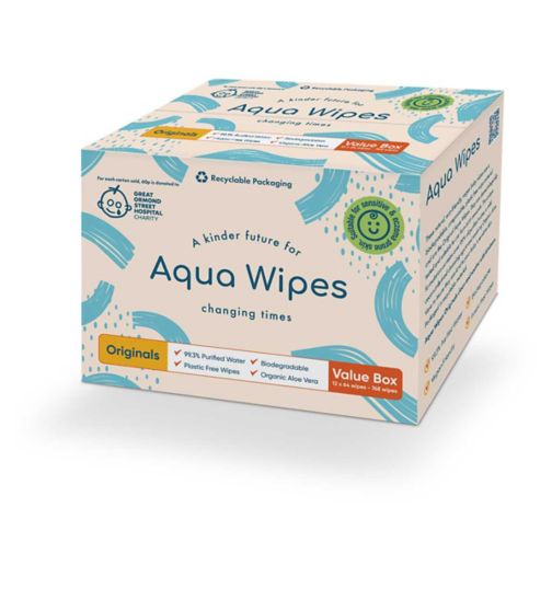 Aqua Wipes Value Carton 12x 64 Pack