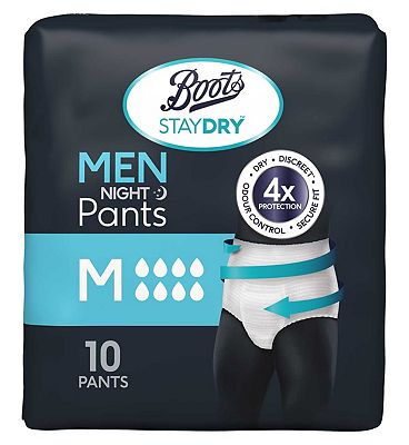 Boots Staydry Men Night Pants Medium - 10 Pants - Boots