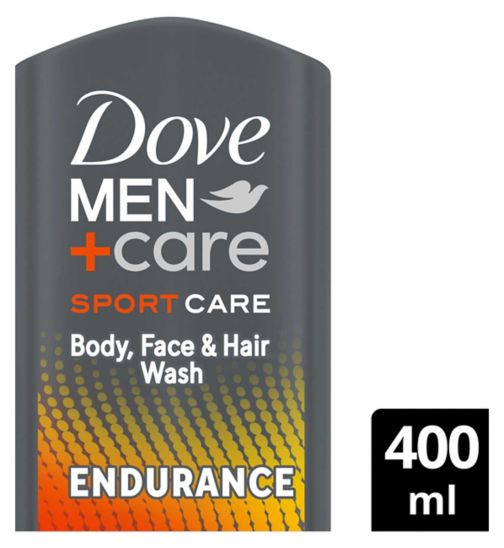 Dove Men+Care Hydrating Endurance with 24hour nourishing MicroMoisture technology 3-in-1 Hair, Body & Face body wash 400ml