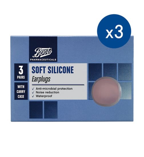 Boots Soft Silicone Earplugs - 3 Pairs;Boots Soft Silicone Earplugs - 3 Pairs x 3 Bundle;Boots Soft Silicone Earplugs 3 Pairs