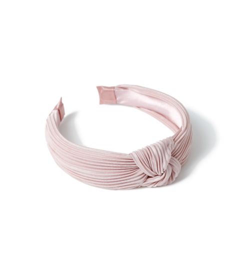 Ribbon & Asher Pink Plisse Knot Aliceband