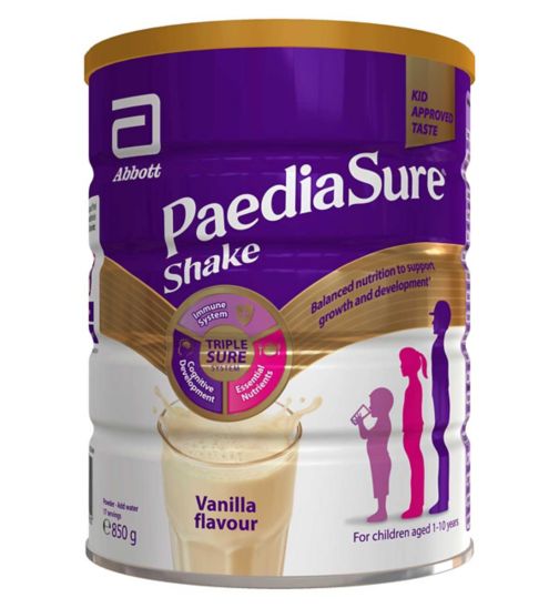 PaediaSure Shake Nutritional Supplement Multivitamin Drink for Kids, Vanilla Flavour, 850g