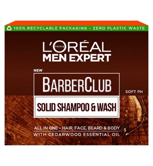 L'Oreal Men Expert Barber Club Solid Shampoo and Wash Bar for Hair & Face & Beard and Body 80g