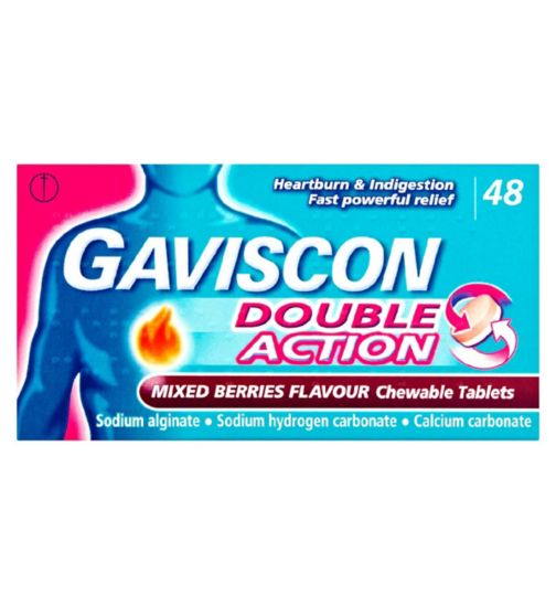 Gaviscon Double Action Mixed Berries Flavour Chewable Tablets 48s