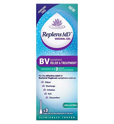 Replens MD BV symptoms RELIEF & TREATMENT Vaginal Gel 3 Pre-Filled Applicators