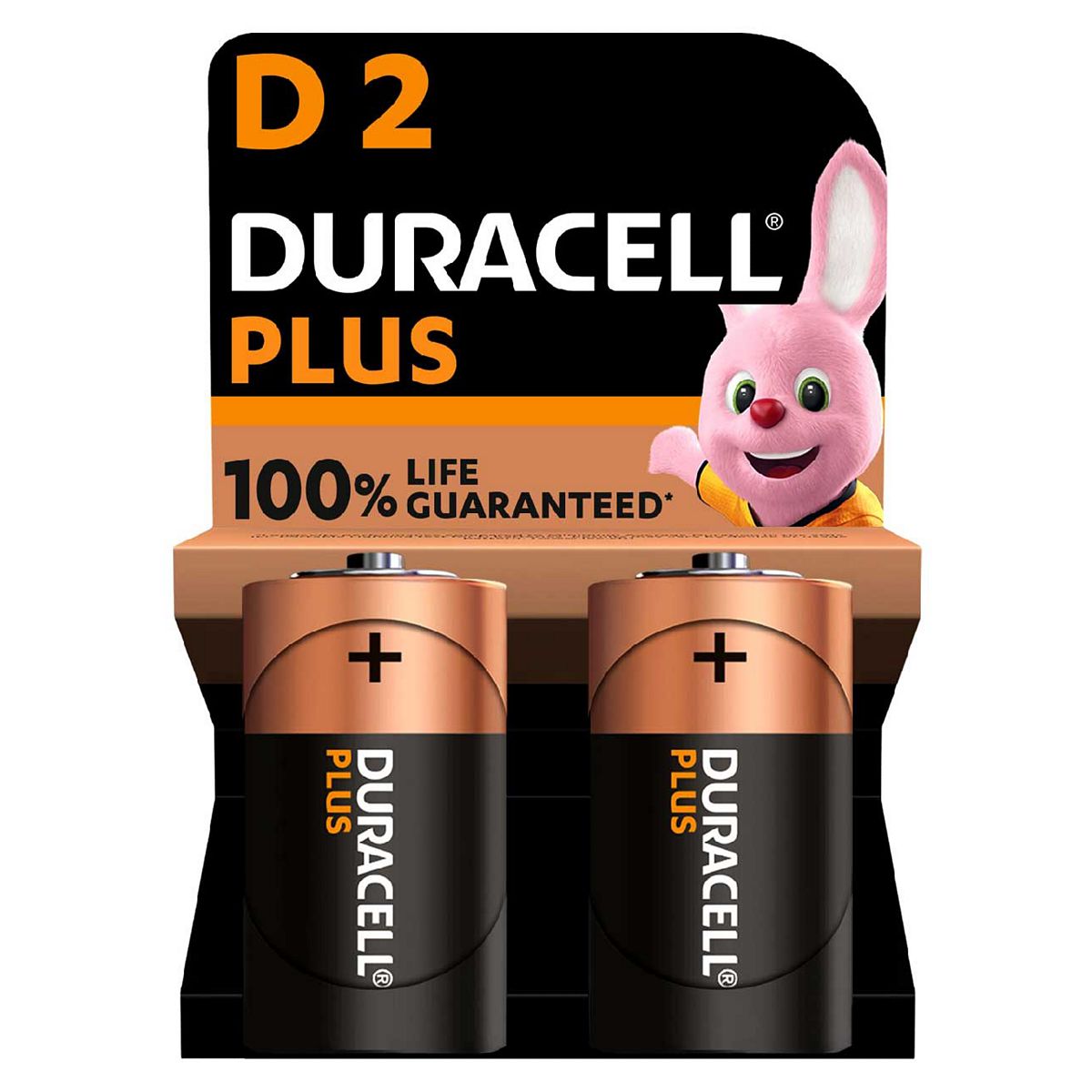 Duracell Plus 100% D 2 Pack