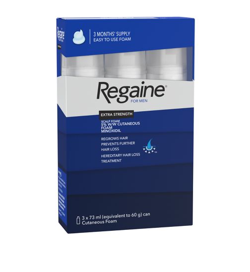 Regaine for Men Extra Strength Scalp Foam 5% w/w Cutaneous Foam - 3 Months Supply