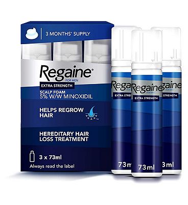 Regaine for Men Extra Strength Scalp Foam 5% w/w Cutaneous Foam - 3 Months Supply