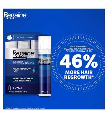 Regaine for Men Extra Strength Scalp Foam 5% w/w Cutaneous Foam - 3 Months Supply (7)