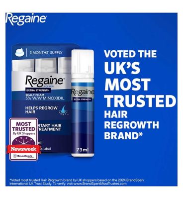 Regaine for Men Extra Strength Scalp Foam 5% w/w Cutaneous Foam - 3 Months Supply (9)