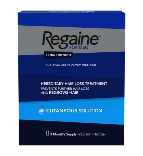 Regaine for Men Extra Strength Scalp Solution 5% W/V Minoxidil - 3 Months Supply