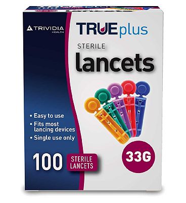 Trividia Trueplus Lancets 33 Gauge 100 Sterile Lancets